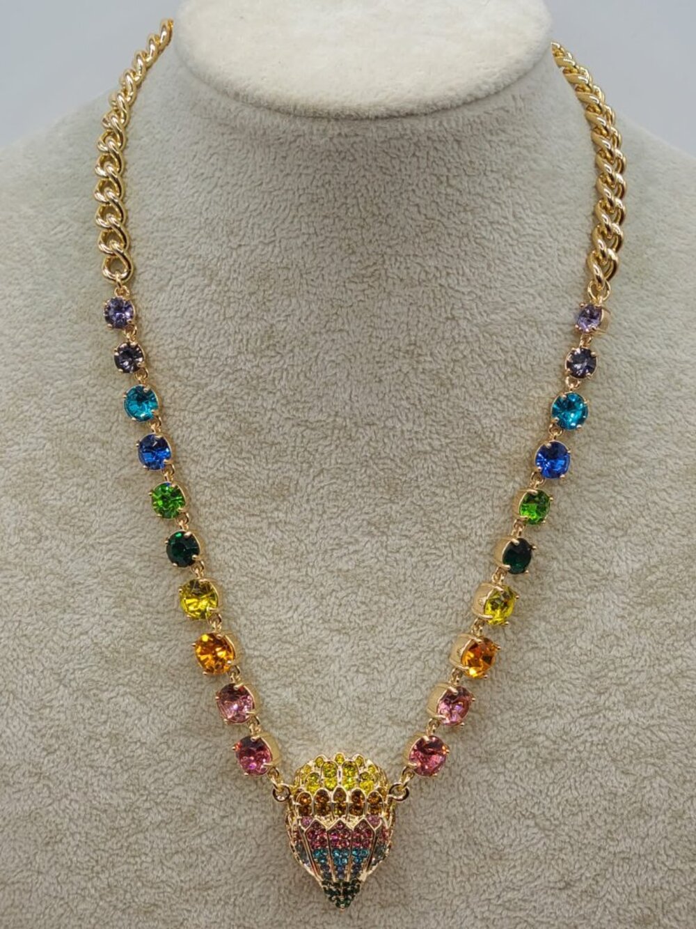 Kurt Geiger Multi Color Crystal Eagle and Crystal Necklace NWT